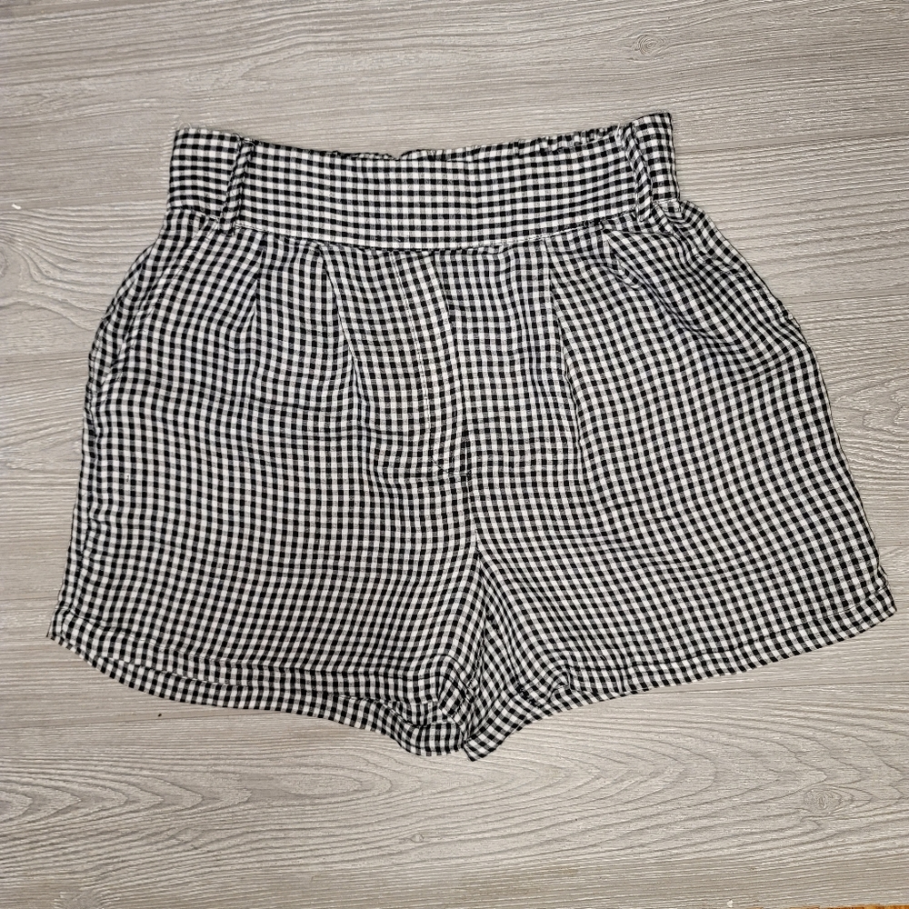 Mng casualwear checkard black and white picnic shorts size 2.